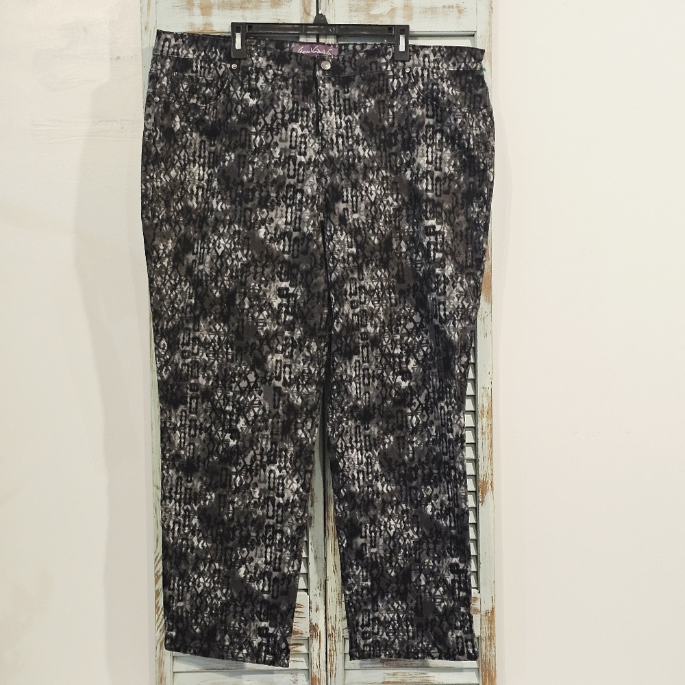 GLORIA VANDERBILT AMANDA JEANS Womens 24W Black Twilight Lattice Casual Stretch